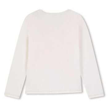 Girls Ivory Glittery Long Sleeve Top