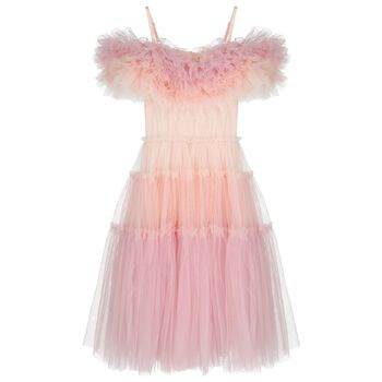 Girls Pink Tiered Tulle Dress