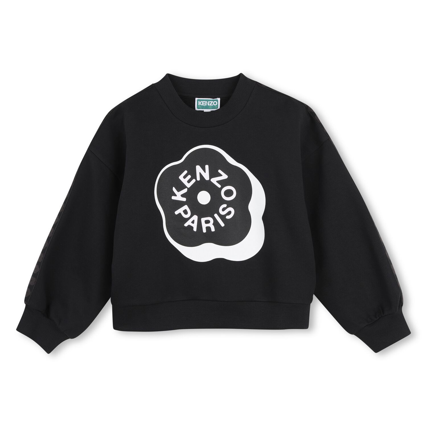 Girls Black Boke Flower Logo Sweatshirt, 1, hi-res