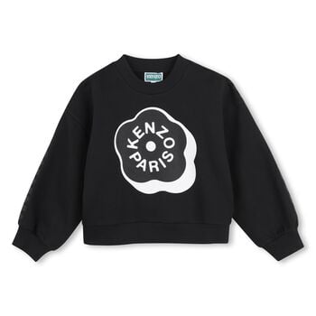 Girls Black Boke Flower Logo Sweatshirt