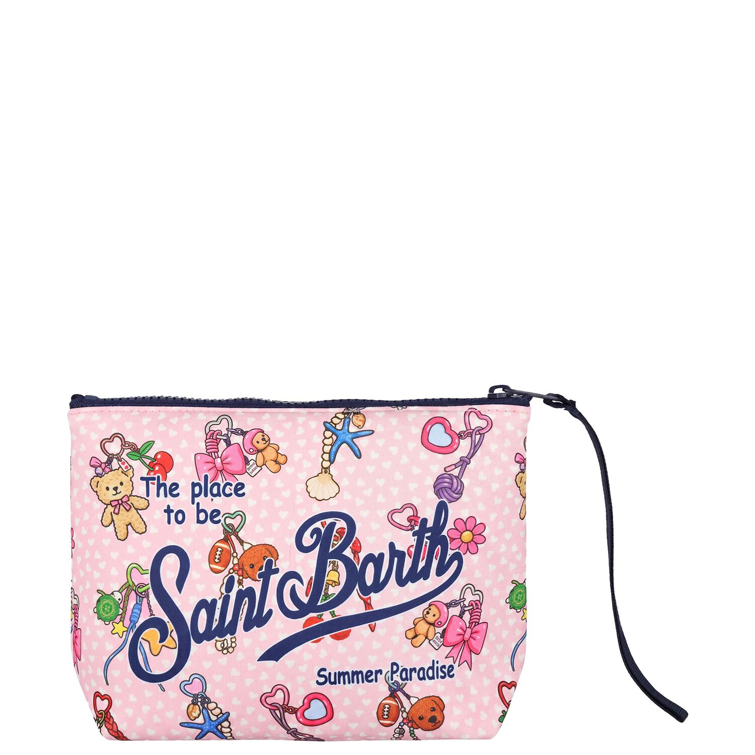 Girls White & Pink Aline Logo Pouch ( 15cm ), 1, hi-res