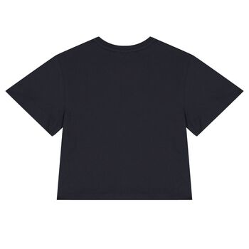 Girls Navy Blue Logo T-Shirt