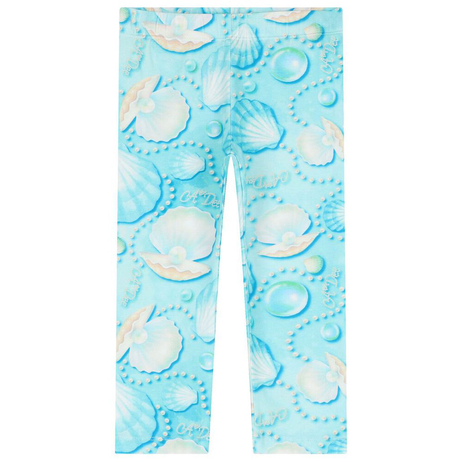 Girls White & Blue Logo Bag Leggings Set, 1, hi-res image number null