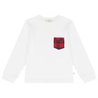 Boys White & Red Tartan Check Pyjamas, 1, hi-res