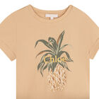 Girls Beige Pineapple T-Shirt, 1, hi-res