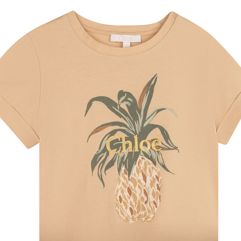 Girls Beige Pineapple T-Shirt, 1, hi-res image number null