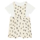 Baby Boys Beige & Ivory Bear Dungaree Set, 1, hi-res