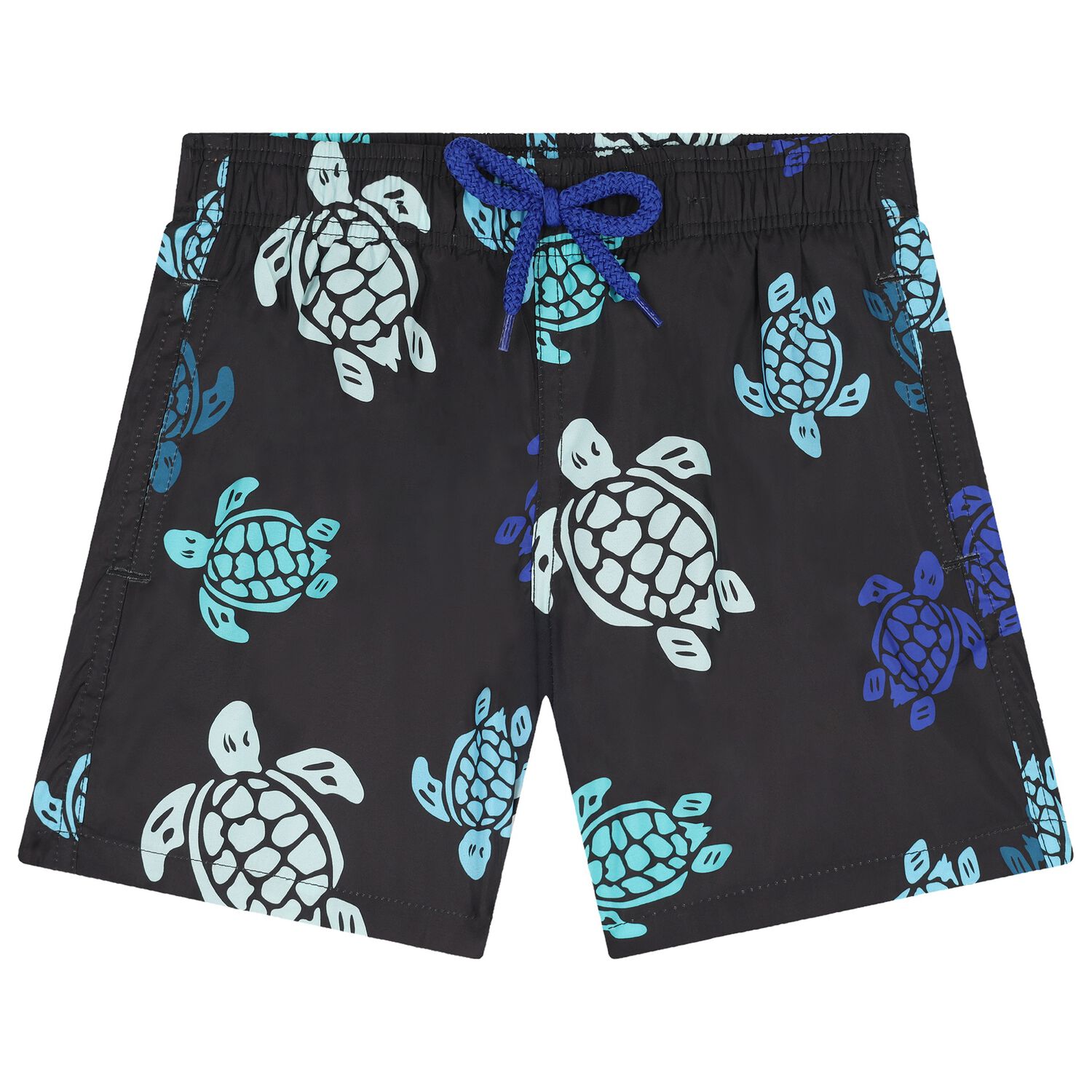 Boys Navy Blue Turtle Swim Shorts, 1, hi-res image number null
