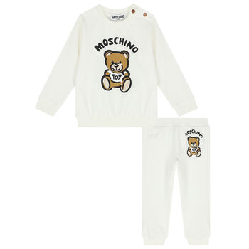 Ivory Teddy Bear Logo Tracksuit