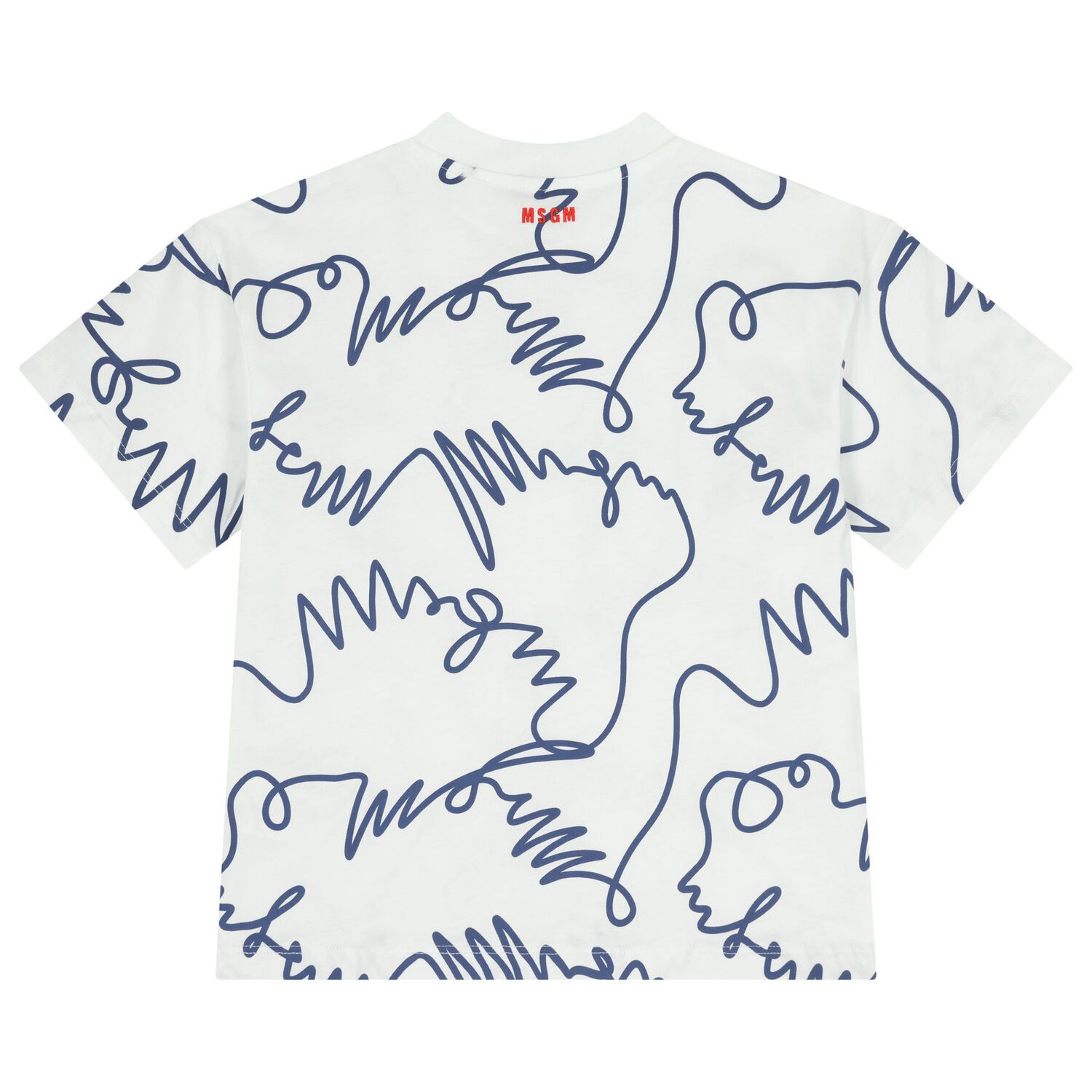 White & Blue Logo T-Shirt, 1, hi-res