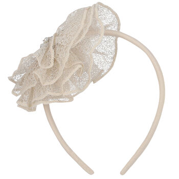 Girls Beige Flower Headband