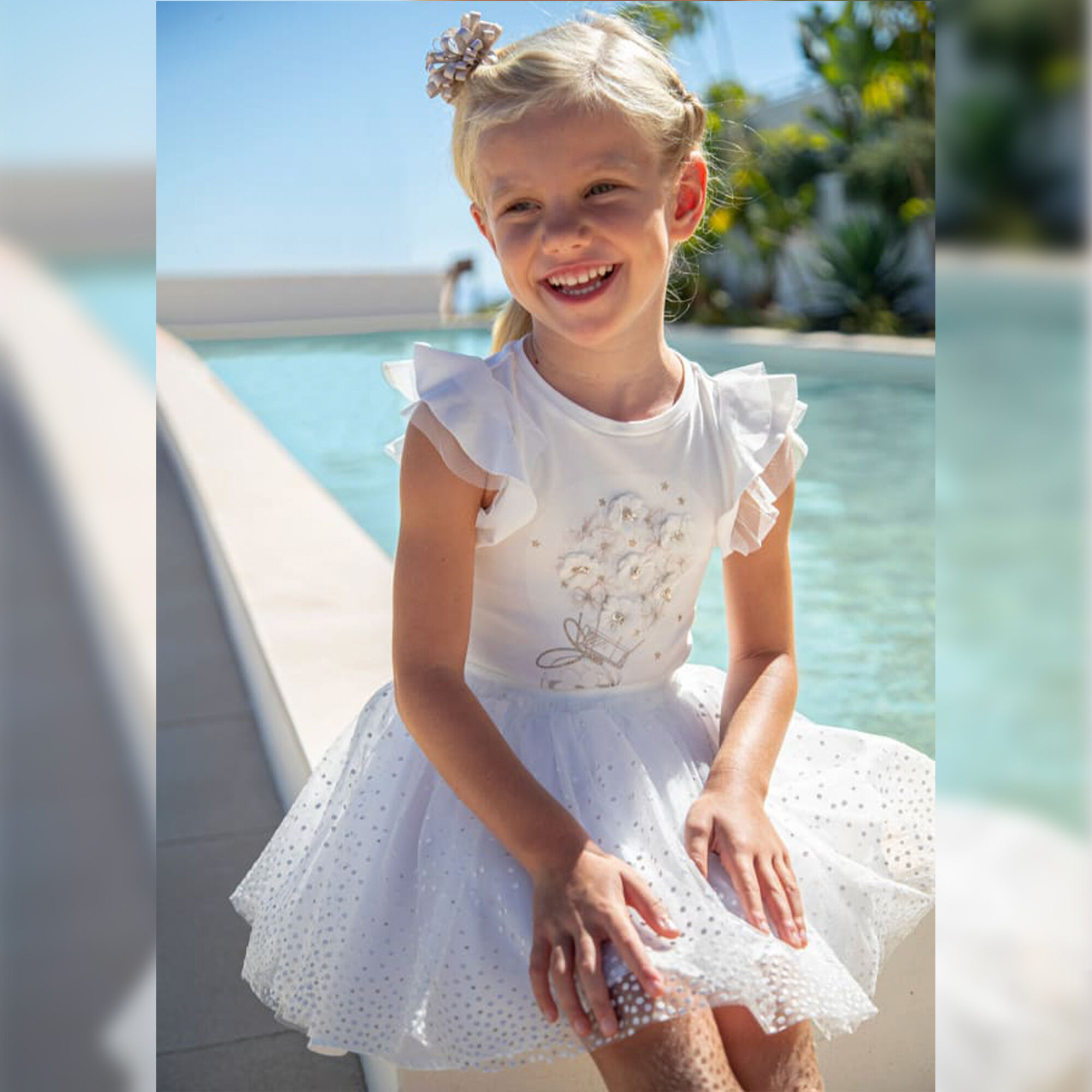 Mayoral Girls White Tulle Skirt Junior Couture