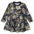 Girls Navy Blue Floral Paisley Dress, 2, hi-res