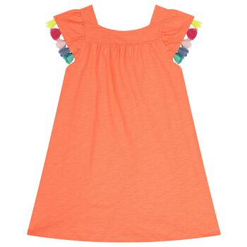 Girls Orange Floral Dress