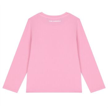 Girls Pink Choupette Long Sleeve Top