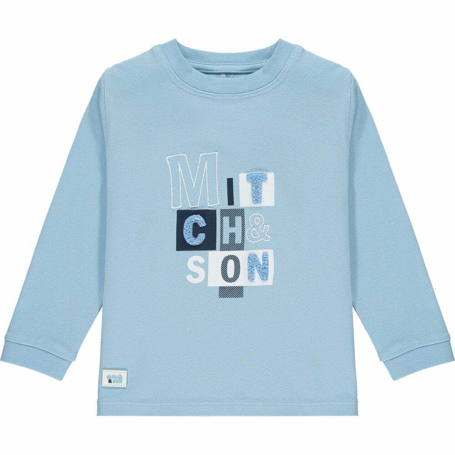 Boys Blue Logo Long Sleeve Top, 2, hi-res