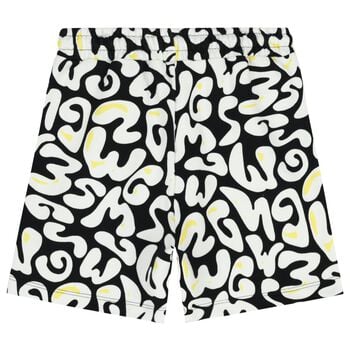Boys Black & White Logo Shorts