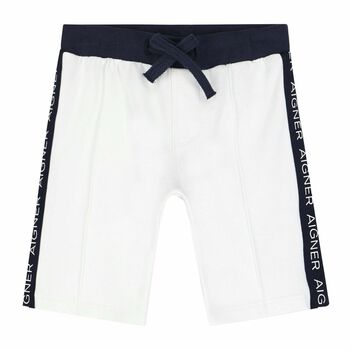 Younger Boys White Jersey Shorts
