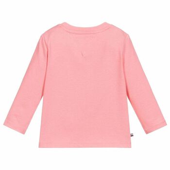 Baby Girls Pink Long Sleeve Logo Top
