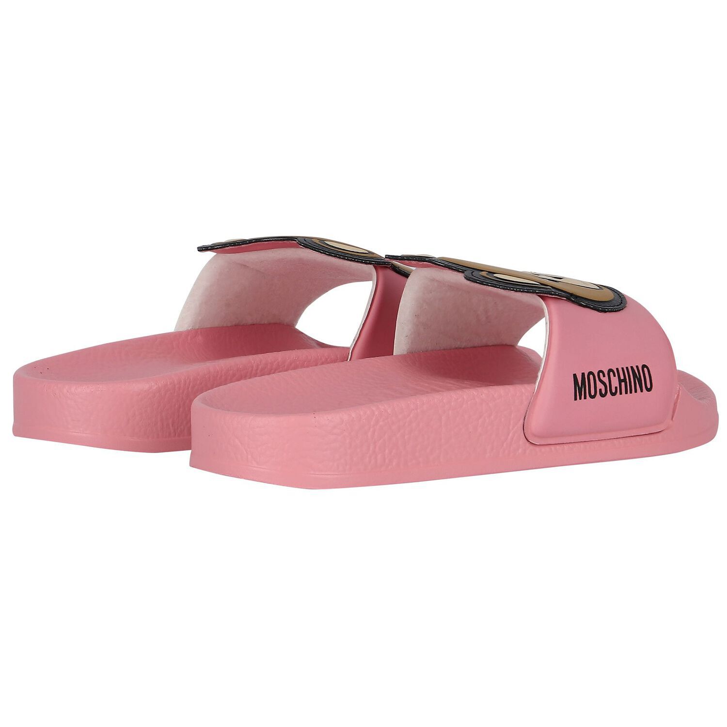 Girls Pink Teddy Bear Logo Sliders, 2, hi-res