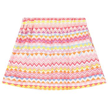 Girls Multi-Coloured Zig Zag Logo Skirt