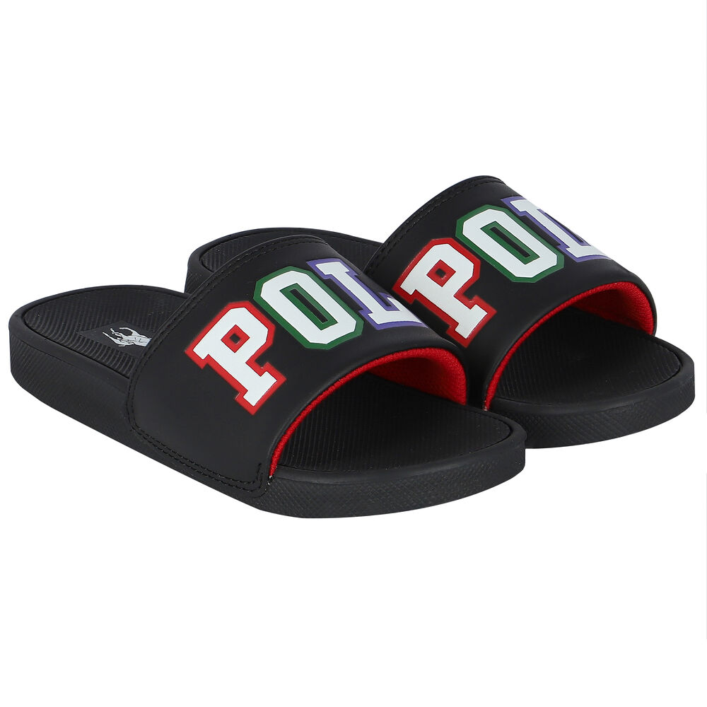 ralph lauren black sliders