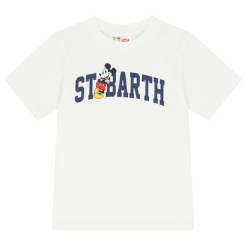 Boys White Disney Prin T-Shirt