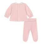 Baby Girls Pink Floral Motif 2 Piece Babygrow, 1, hi-res