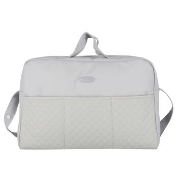 Grey Quilted Baby Changing Bag