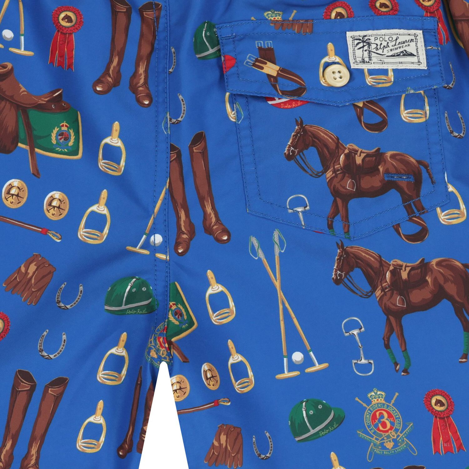 Boys Blue Polo Swim Shorts, 1, hi-res