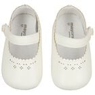 Baby Girls White Leather Pre Walker Shoes, 3, hi-res