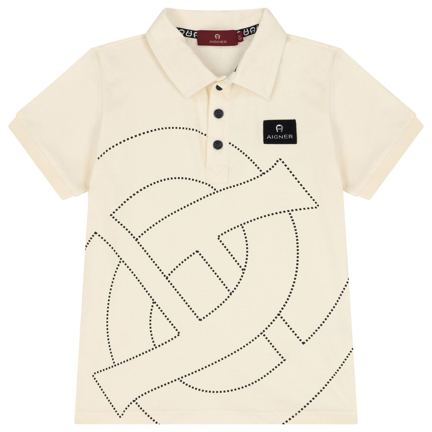 Boys Beige Logo Polo Shirt, 2, hi-res