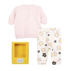 Younger Girls Pink & Ivory Daisy Logo Leggings Set, 1, hi-res