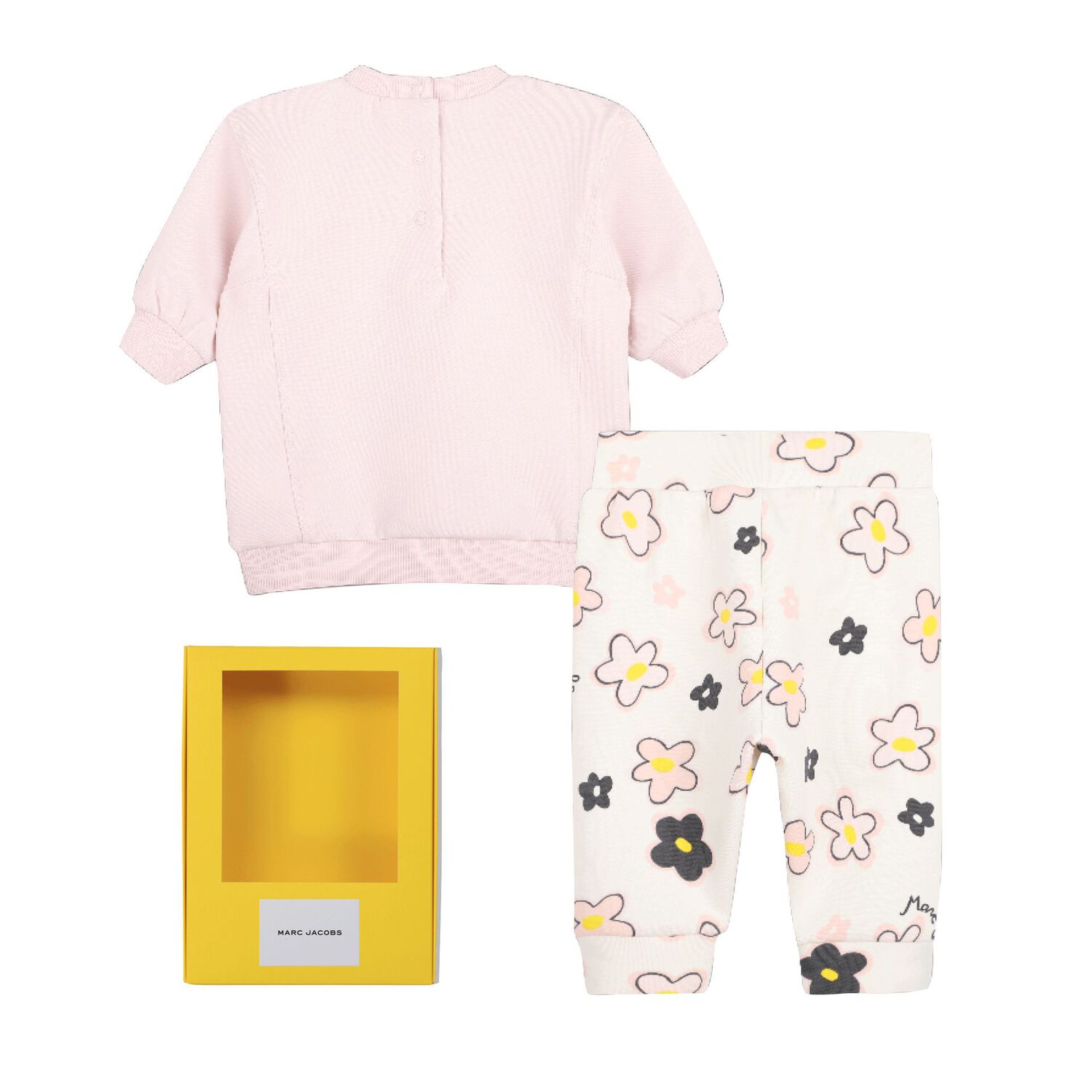 Younger Girls Pink & Ivory Daisy Logo Leggings Set, 1, hi-res