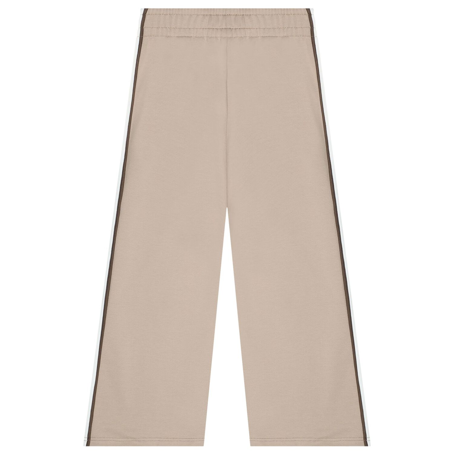 Girls Beige & Ivory Logo Trousers, 1, hi-res