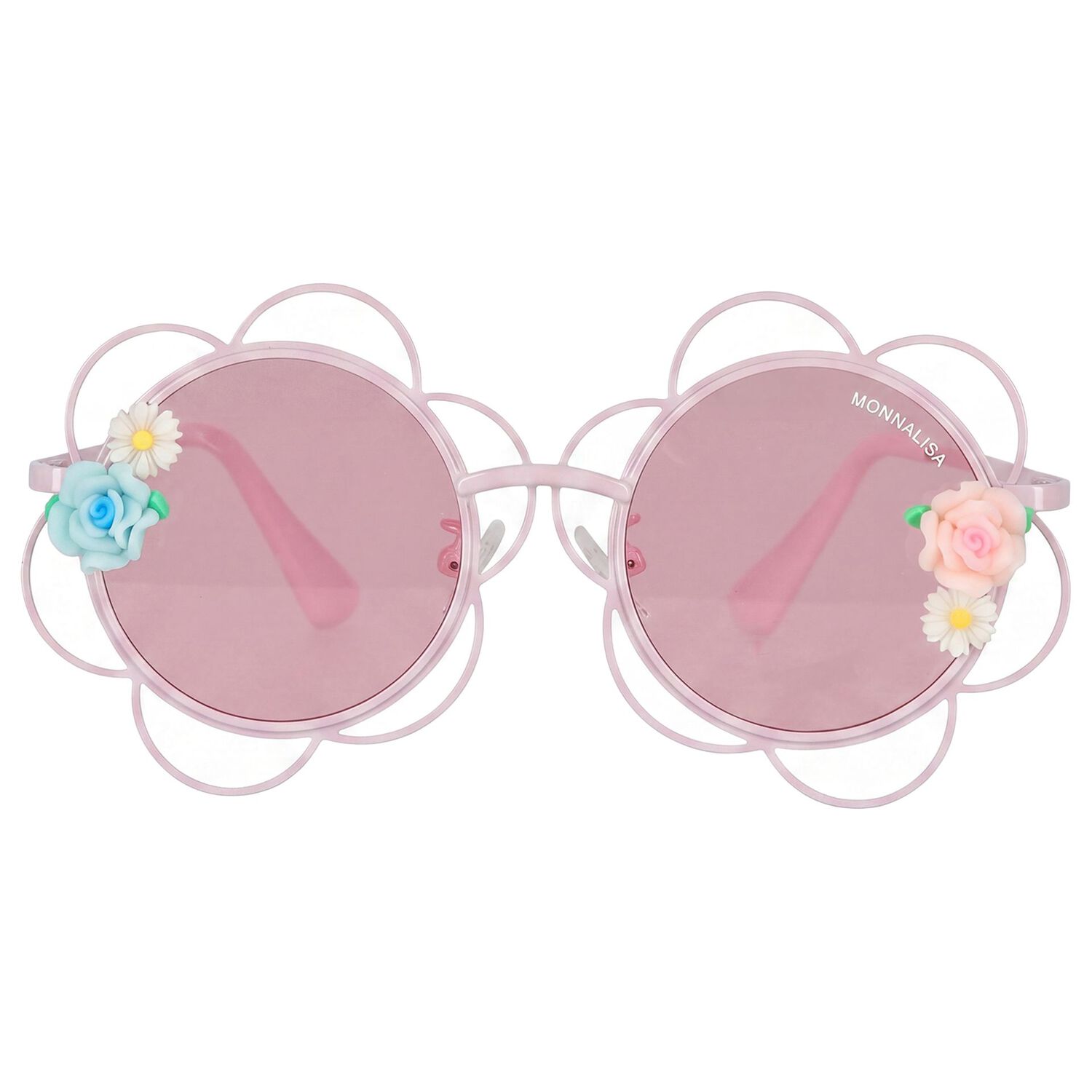 Girls Pink Flower Sunglasses, 1, hi-res