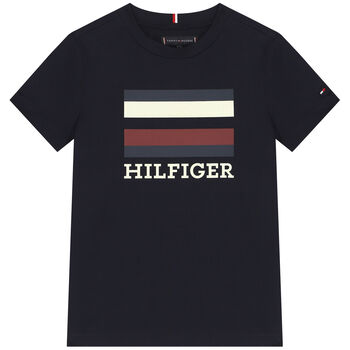 Boys Navy Blue Logo T-Shirt