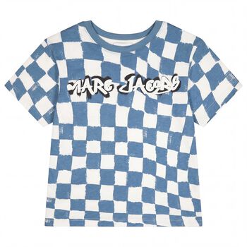 Boys Blue & White Checkerboard T-Shirt