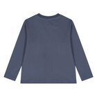 Younger Boys Navy Blue Logo Long Sleeve Top, 1, hi-res