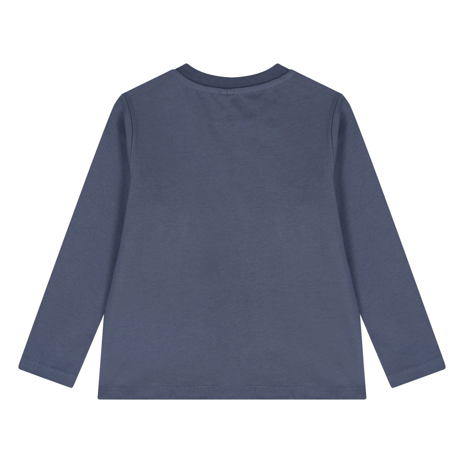 Younger Boys Navy Blue Logo Long Sleeve Top, 1, hi-res