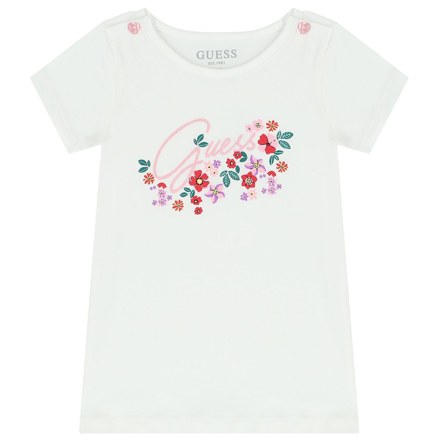 طقم ليغينز بنات بالزهور باللون الأبيض, 1, hi-res