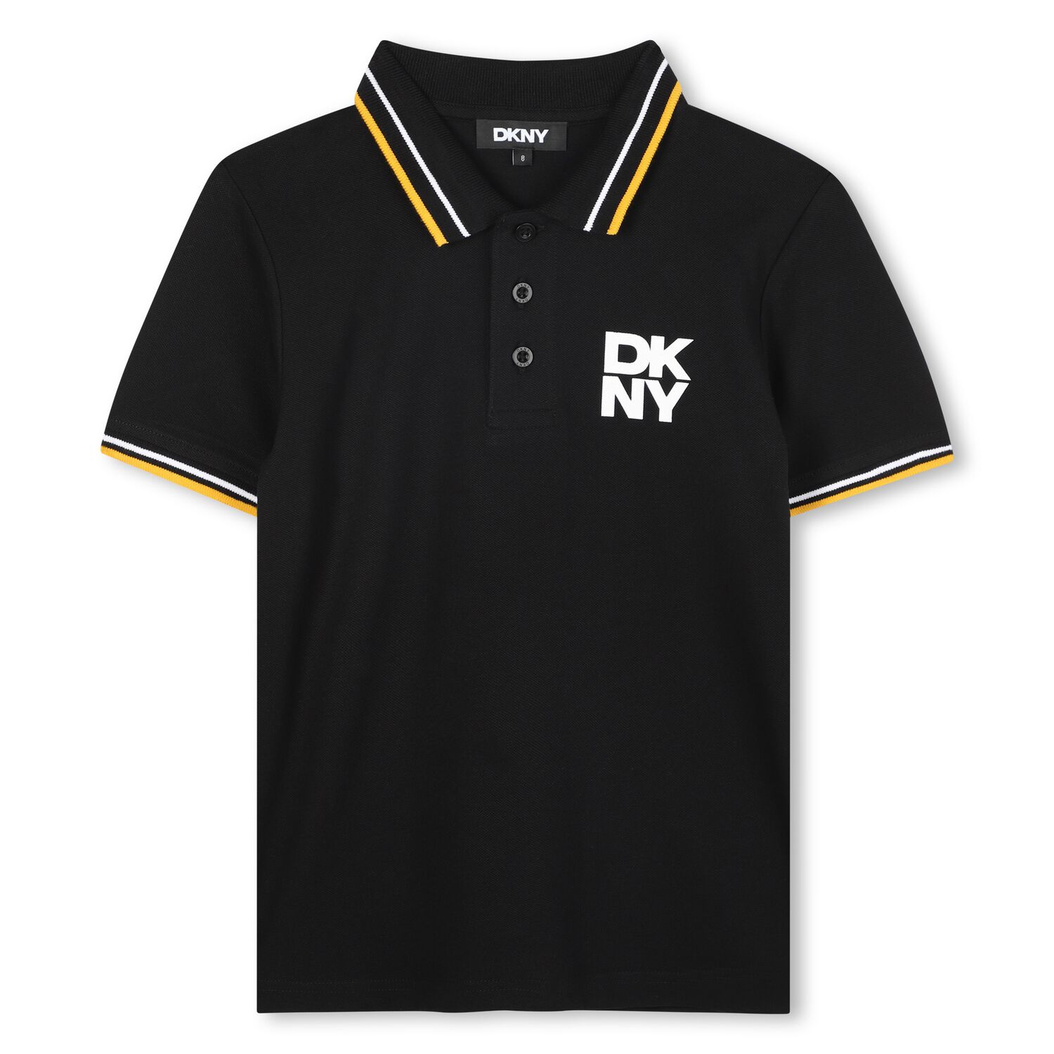 Boys Black Logo Polo Shirt, 1, hi-res