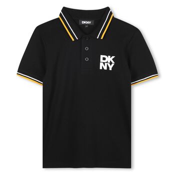 Boys Black Logo Polo Shirt