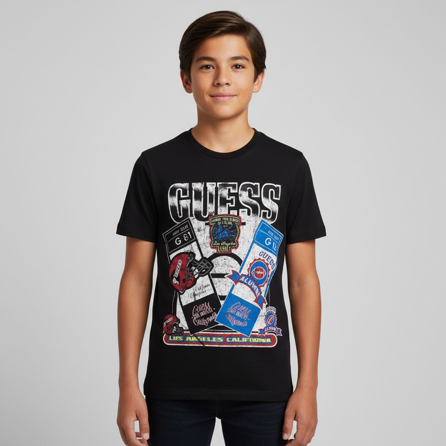 Boys Black Logo T-SHirt, 3, hi-res image number null