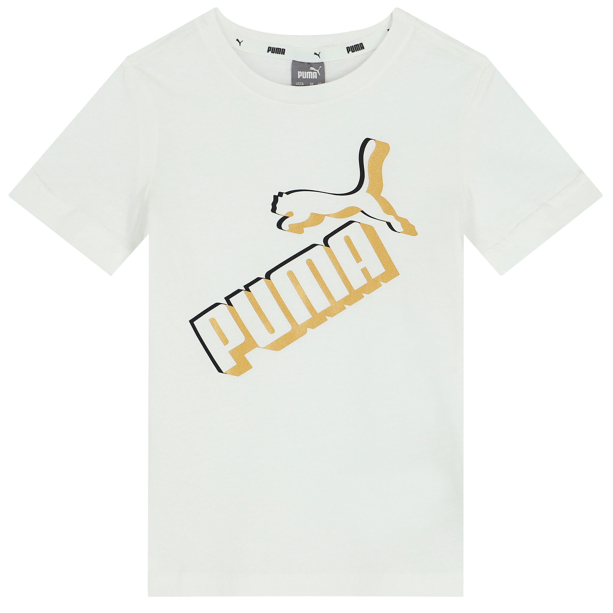 White and gold shop puma t shirt