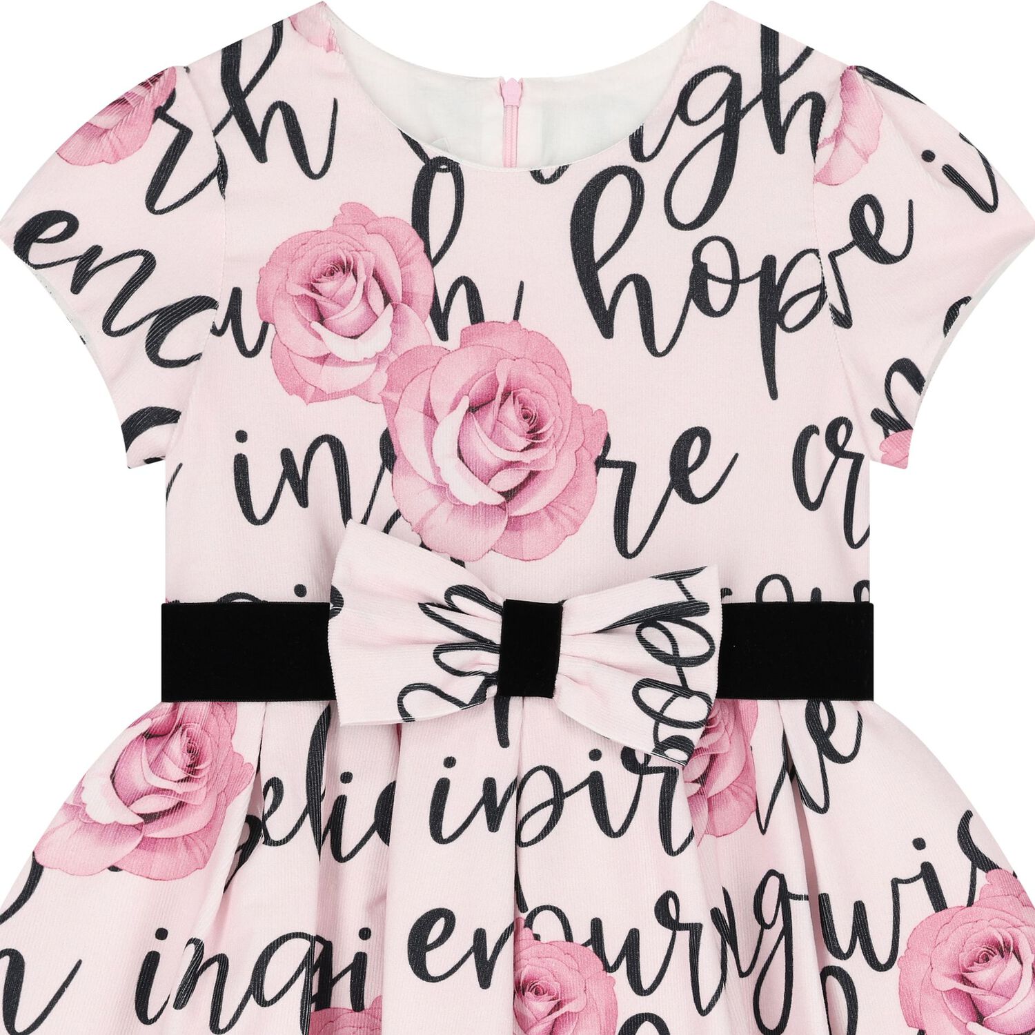 فستان بنات بطابعة الزهور باللون الوردي , 1, hi-res image number null