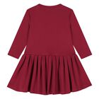 Younger Girls Red Pleated Logo Dress, 1, hi-res