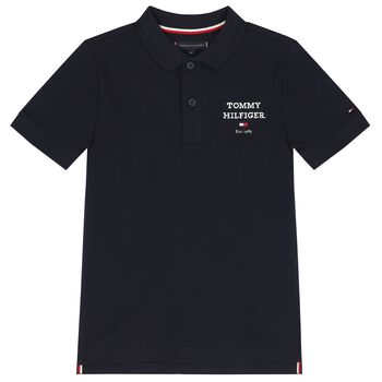 Boys Navy Blue Logo Polo Shirt