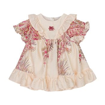 Baby Girls Ivory & Pink Paisley Dress