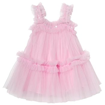 Baby Girls Pink Embellished Tulle Dress Set